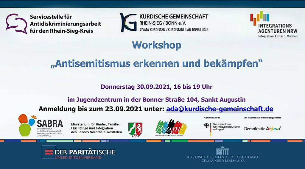 Workshop Antisemitismus erkennen und bekämpfen 30.09. Sankt Augustin