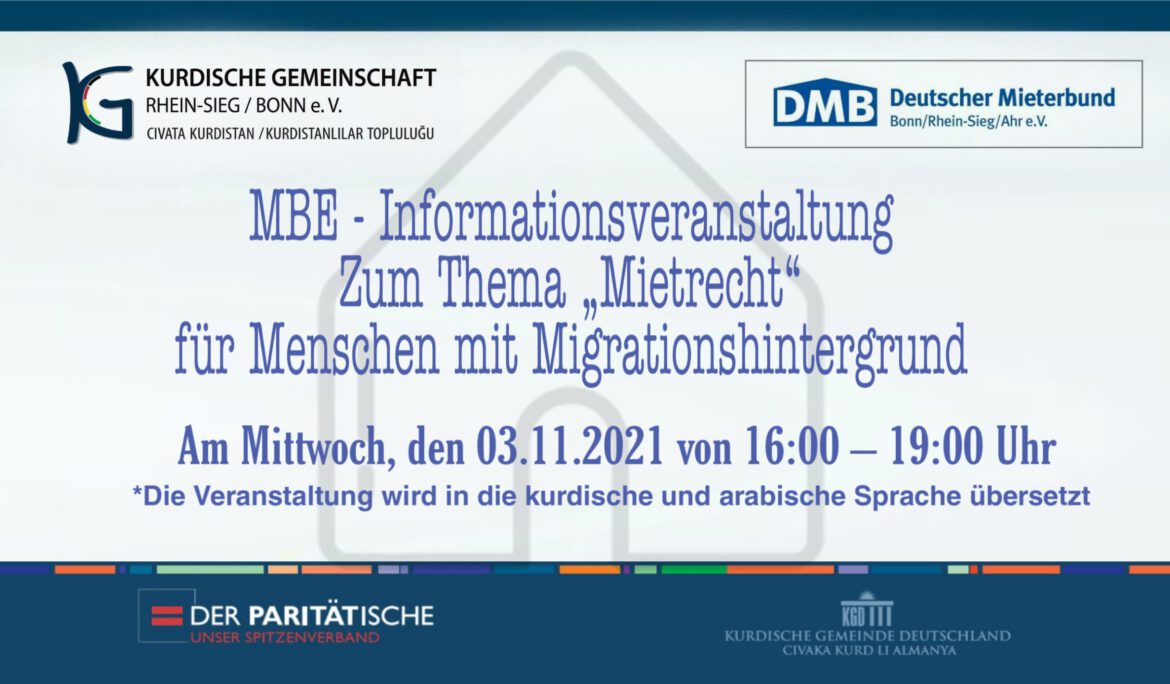 MBE – Informationsveranstaltung Zum Thema „Mietrecht“ für Menschen mit Migrationshintergrund