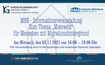 MBE – Informationsveranstaltung Zum Thema „Mietrecht“ für Menschen mit Migrationshintergrund