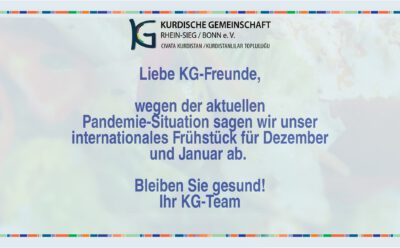 Unser internationales Frühstück für Dezember und Januar abgesagt.