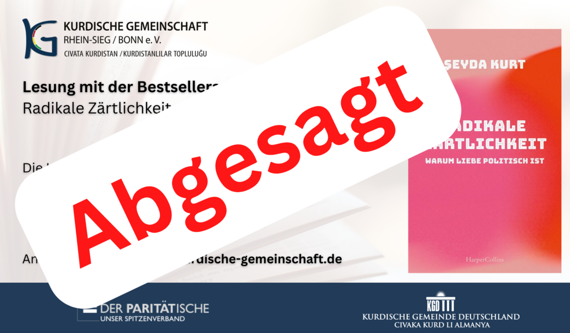 Lesung mit der Bestsellerautorin Şeyda Kurt wurde abgesagt!