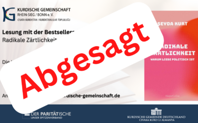 Lesung mit der Bestsellerautorin Şeyda Kurt wurde abgesagt!