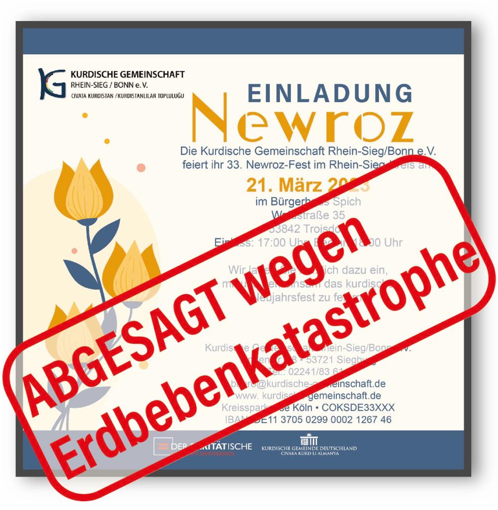 Newroz abgesagt wegen Erdbebenkatastrophe