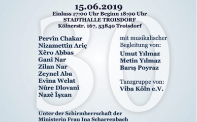 Einladung zur Jubiläumsfeier der Kurdischen Gemeinschaft Rhein-Sieg/Bonn e.V.