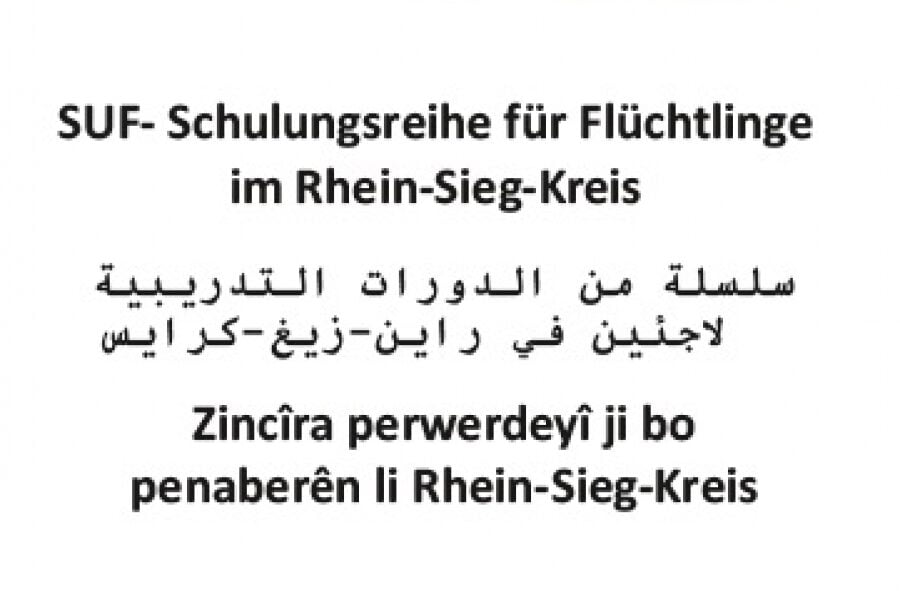 SUF-Schulungsreihe für Flüchtlinge im Rhein-Sieg-Kreis
