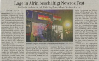 Lage in Afrin beschäftigt Newroz Fest