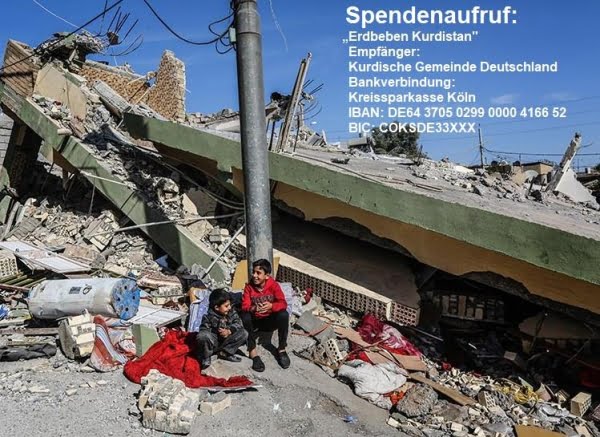 Kurdische Gemeinschaft unterstützt den Spendenaufruf der Kurdischen Gemeinde Deutschland