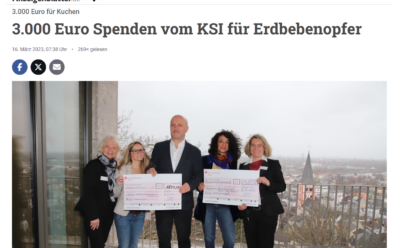 Spendenübergabe vom KSI für Erdbebenopfer